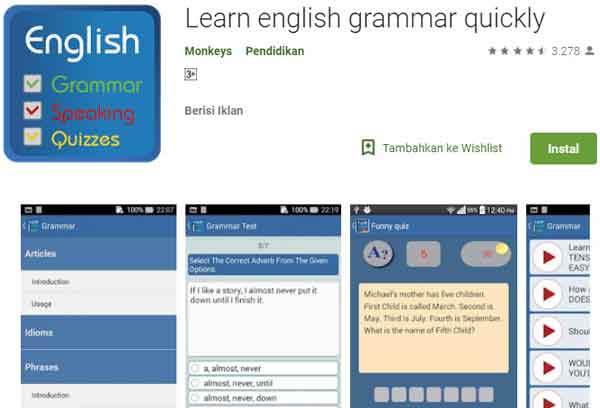 belajar bahasa inggris dengan aplikasi android