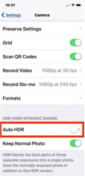 cara setting HDR di iphone X