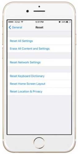 cara reset iPhone