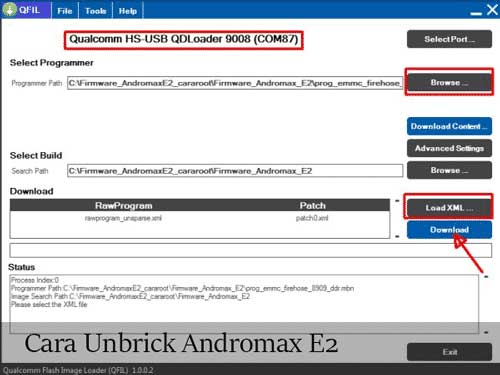 cara unbrick andromax e2