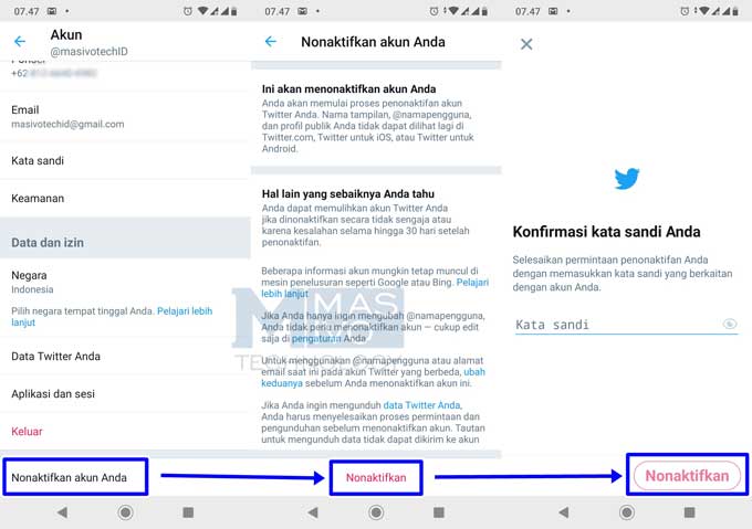 menghapus Akun Twitter Menggunakan Aplikasi