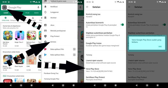 cara perbarui aplikasi play store