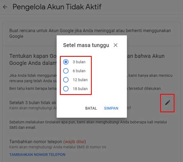 Cara mengatur agar akun google terhapus secara permanen