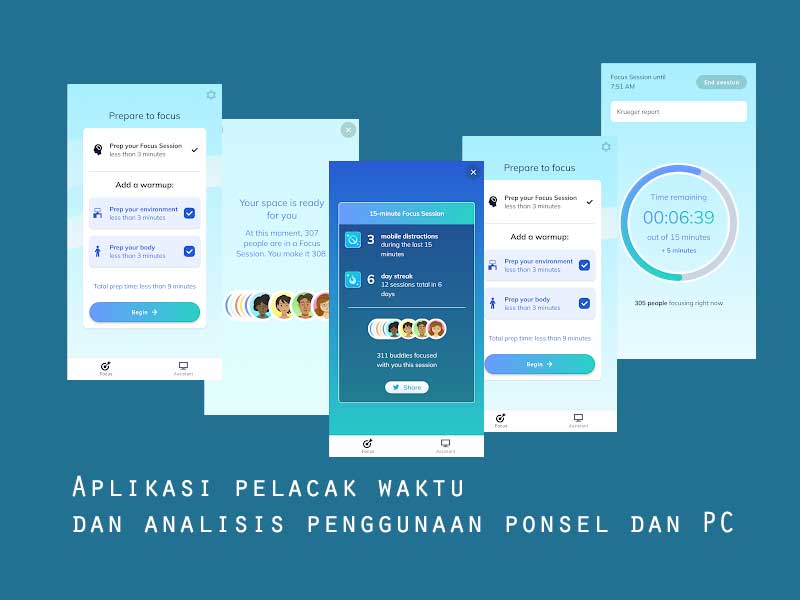 Aplikasi pelacak waktu 
dan analisis penggunaan ponsel dan PC