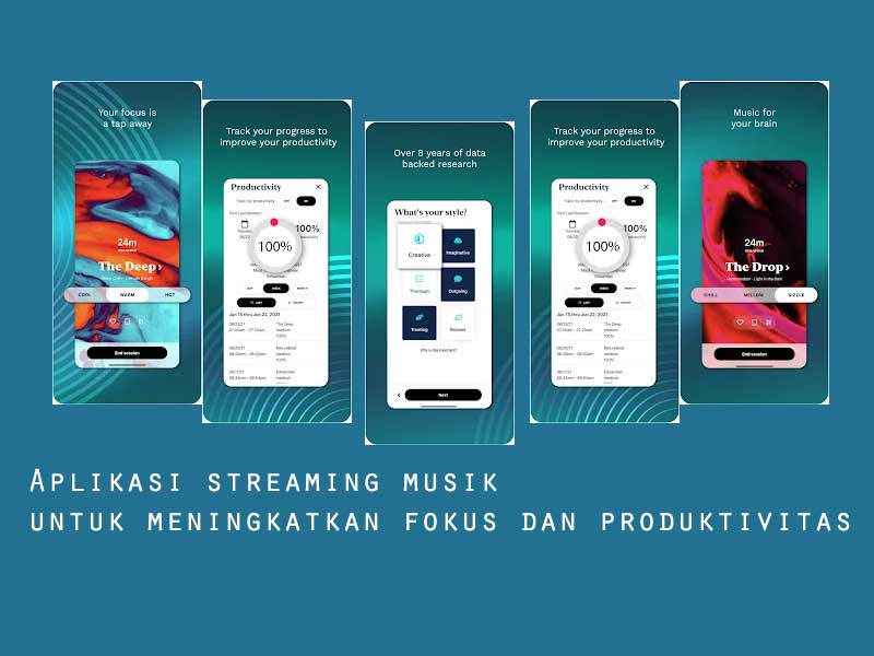 Aplikasi streaming musik yang dirancang untuk meningkatkan fokus dan produktivitas